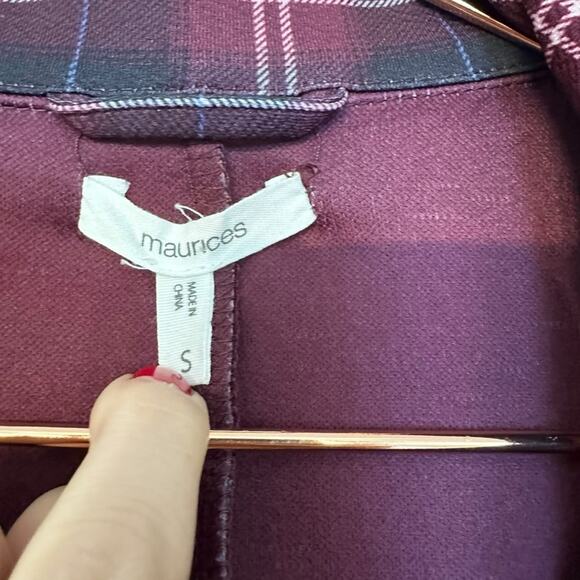 Maurices open front Plaid Blazer Size small - Picture 2 of 7